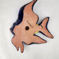 Navy Blue Talavera-Style Fish Wall Décor 13" – Handmade Mexican Ceramic Folk Art