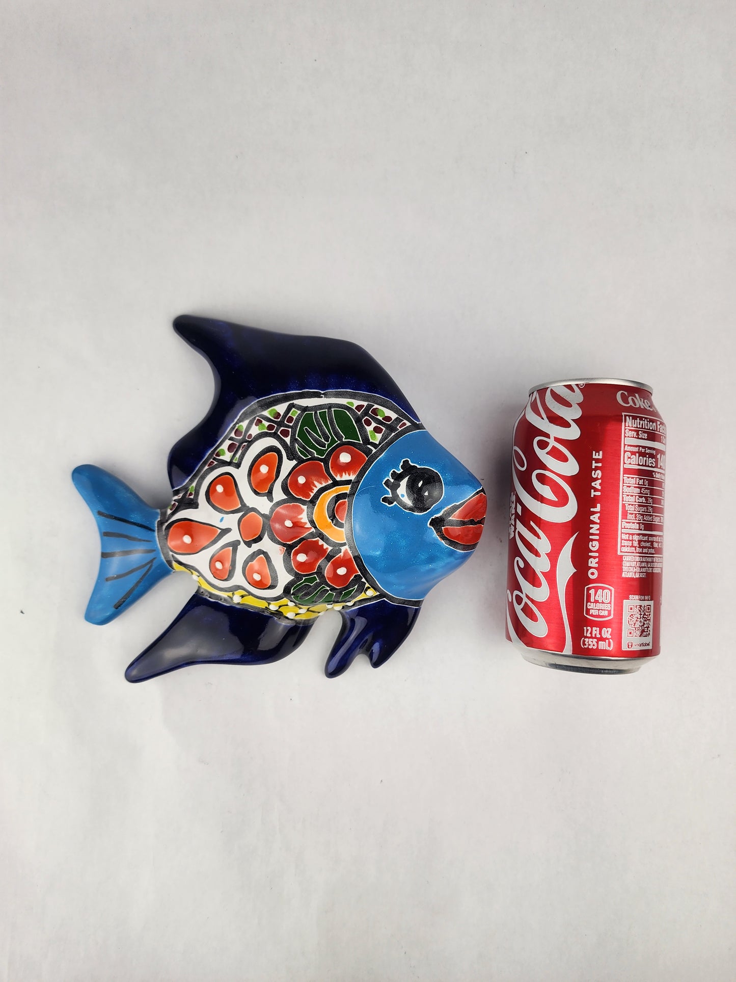 Blue & Orange Talavera-Style Fish Wall Décor 7.5" – Mexican Ceramic Folk Art (Copy)