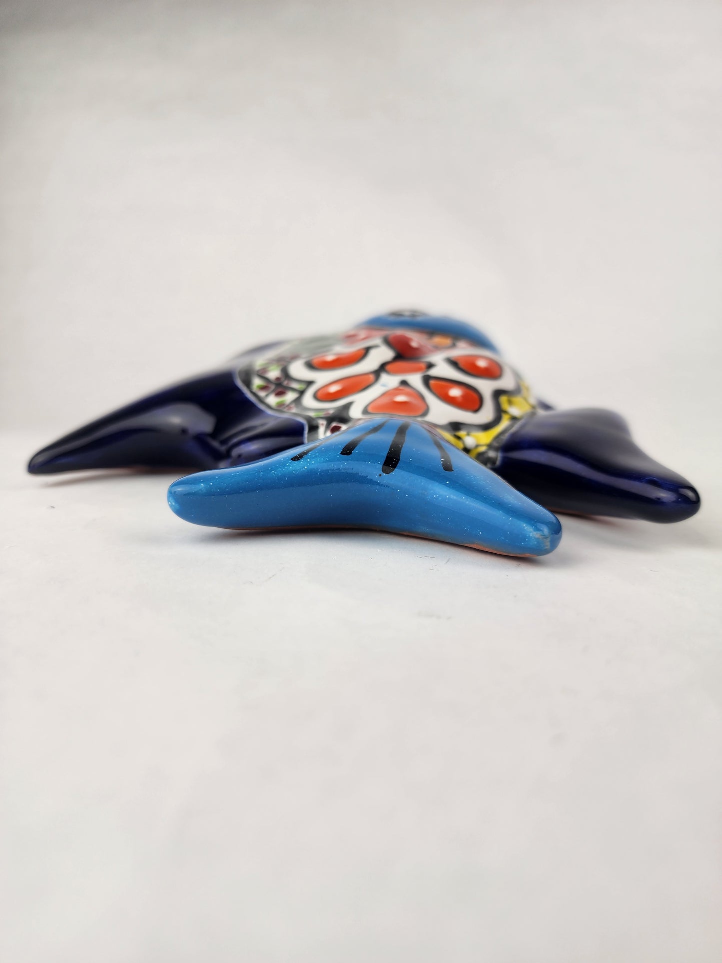 Blue & Orange Talavera-Style Fish Wall Décor 7.5" – Mexican Ceramic Folk Art (Copy)