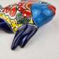 Navy & Light Blue Talavera-Style Fish Wall Décor 9.5" – Mexican Ceramic Folk Art