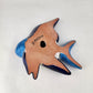 Navy & Light Blue Talavera-Style Fish Wall Décor 9.5" – Mexican Ceramic Folk Art