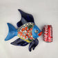 Navy Blue Talavera-Style Fish Wall Décor 13" – Mexican Ceramic Folk Art