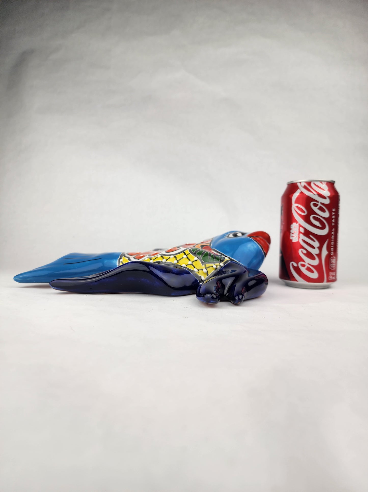 Navy Blue Talavera-Style Fish Wall Décor 13" – Mexican Ceramic Folk Art