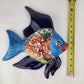 Navy Blue Talavera-Style Fish Wall Décor 13" – Mexican Ceramic Folk Art