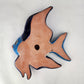 Navy Blue Talavera-Style Fish Wall Décor 13" – Mexican Ceramic Folk Art