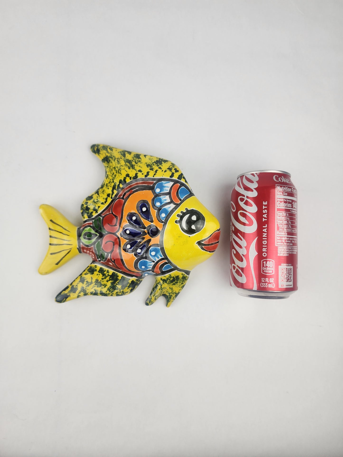 Yellow & Orange Talavera-Style Fish Wall Décor 7.5" – Mexican Ceramic Folk Art