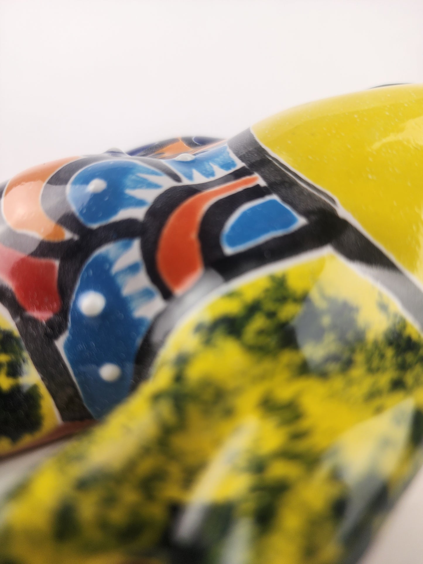 Yellow & Orange Talavera-Style Fish Wall Décor 7.5" – Mexican Ceramic Folk Art