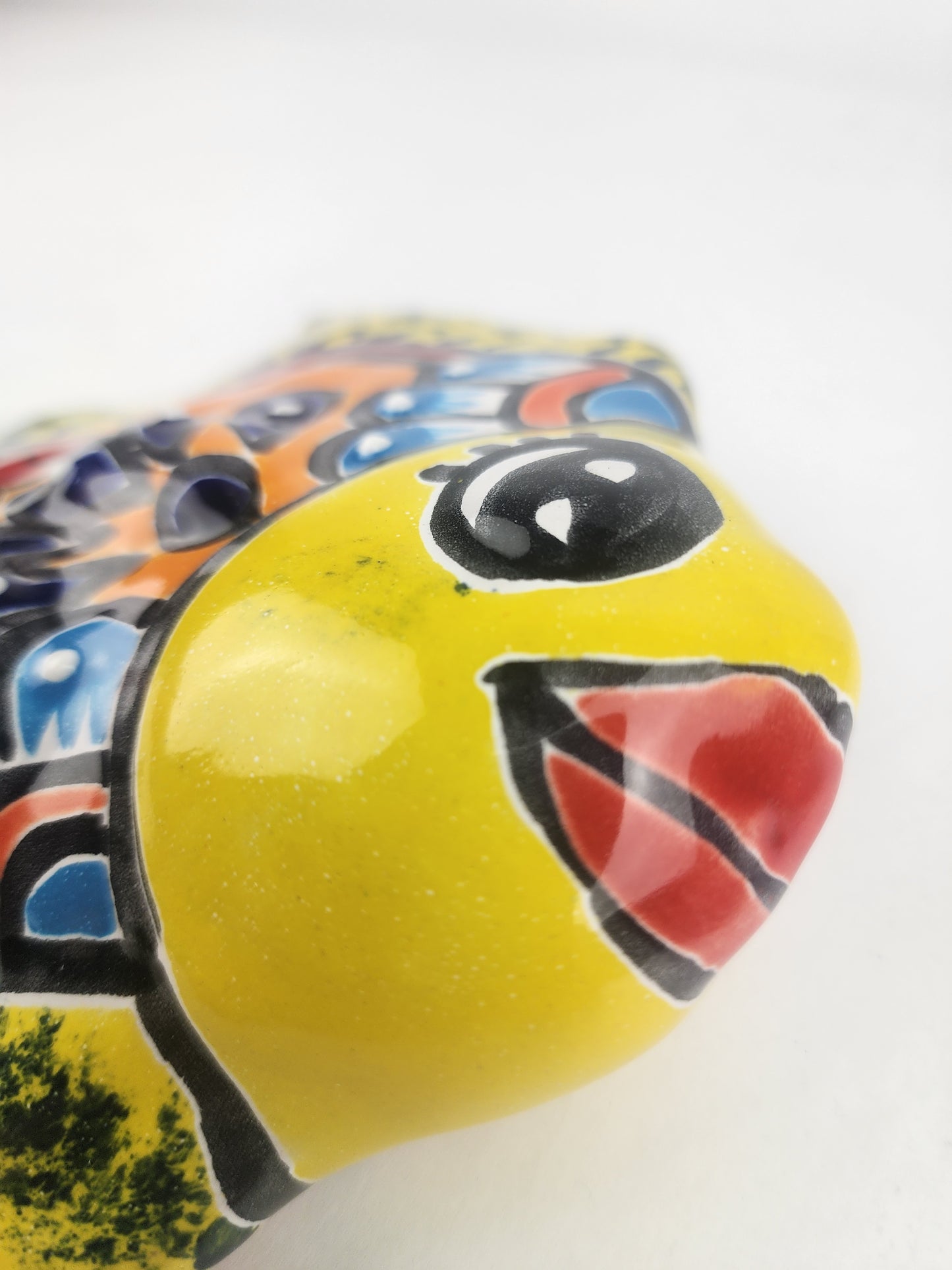 Yellow & Orange Talavera-Style Fish Wall Décor 7.5" – Mexican Ceramic Folk Art