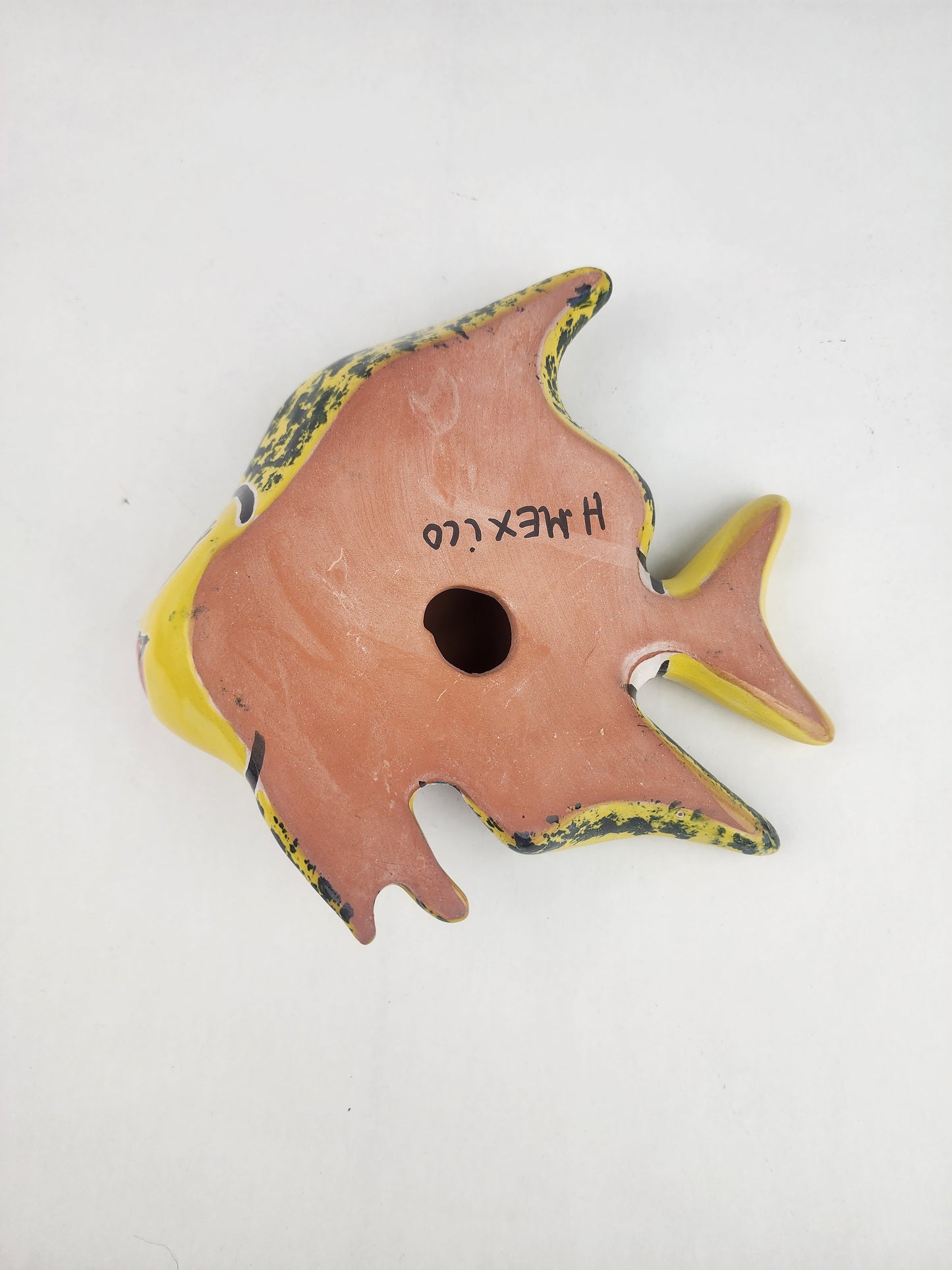 Yellow & Orange Talavera-Style Fish Wall Décor 7.5" – Mexican Ceramic Folk Art