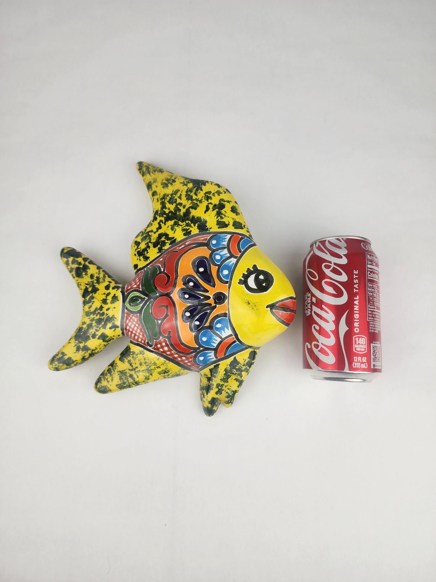 Yellow Talavera-Style Fish Wall Décor 9.5" – Mexican Ceramic Folk Art