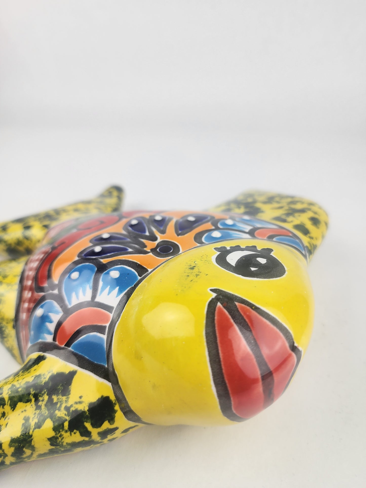Yellow Talavera-Style Fish Wall Décor 9.5" – Mexican Ceramic Folk Art