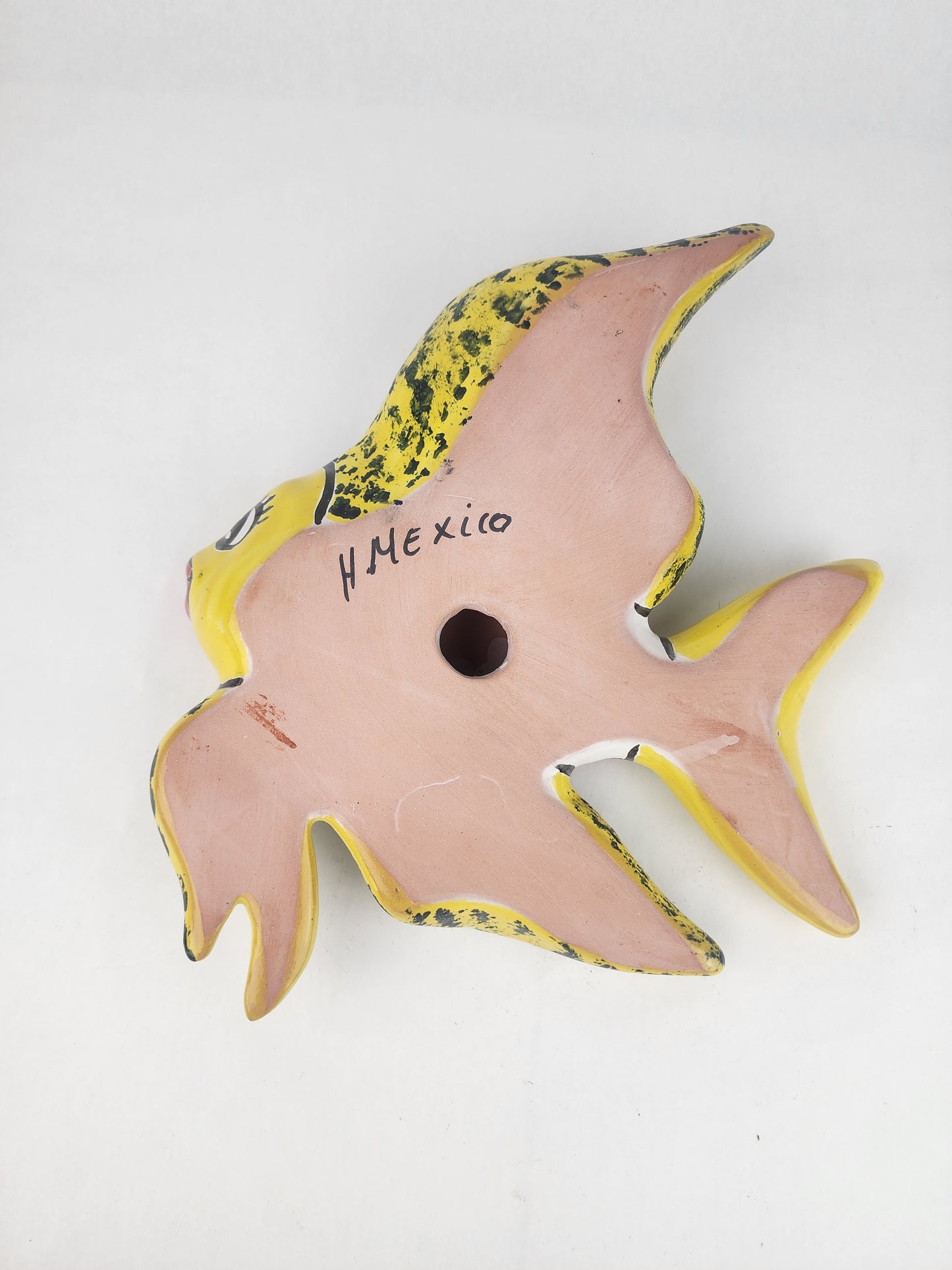 Yellow Talavera-Style Fish Wall Décor 13" – Mexican Ceramic Folk Art