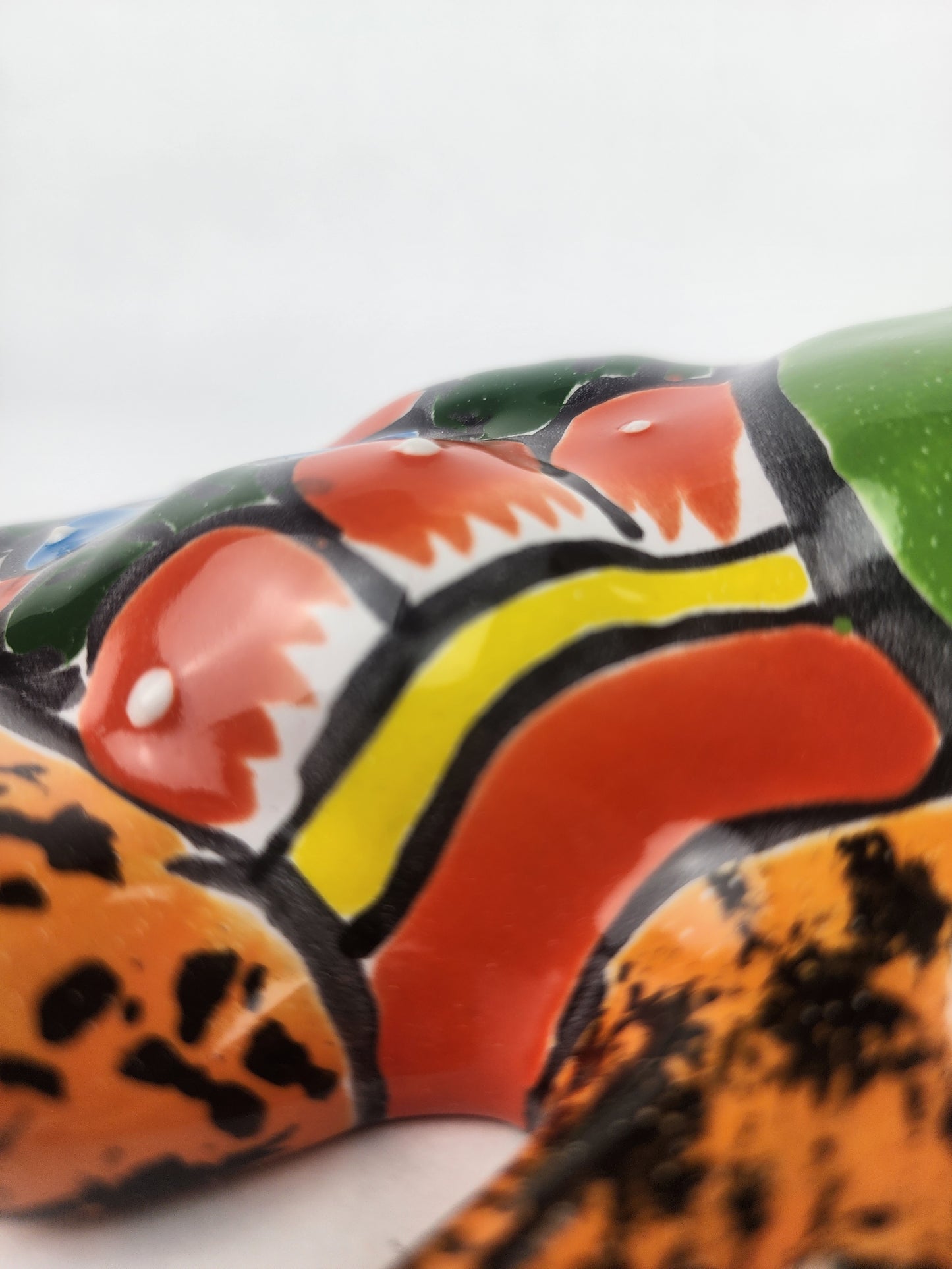 Green & Orange Talavera-Style Fish Wall Décor 7.5" – Mexican Ceramic Folk Art