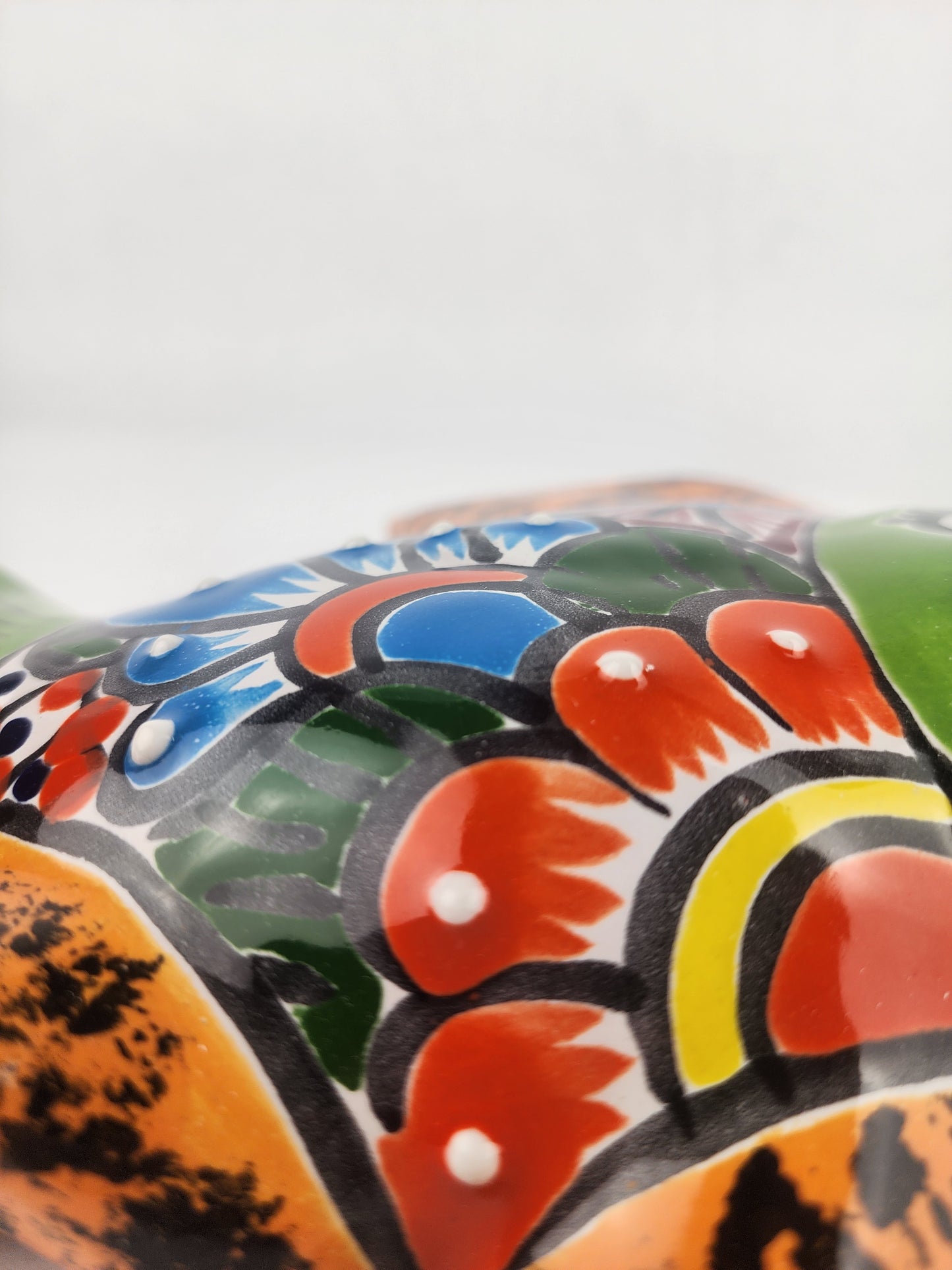 Green & Orange Talavera-Style Fish Wall Décor 9.5" – Mexican Ceramic Folk Art