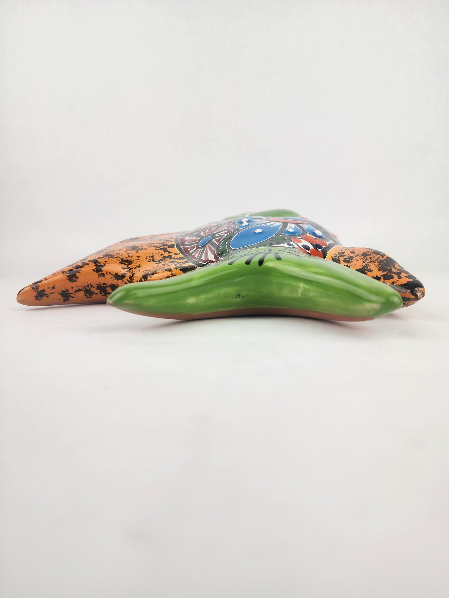 Green & Orange Talavera-Style Fish Wall Décor 9.5" – Mexican Ceramic Folk Art