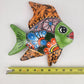 Green & Orange Talavera-Style Fish Wall Décor 9.5" – Mexican Ceramic Folk Art