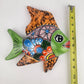 Green & Orange Talavera-Style Fish Wall Décor 9.5" – Mexican Ceramic Folk Art