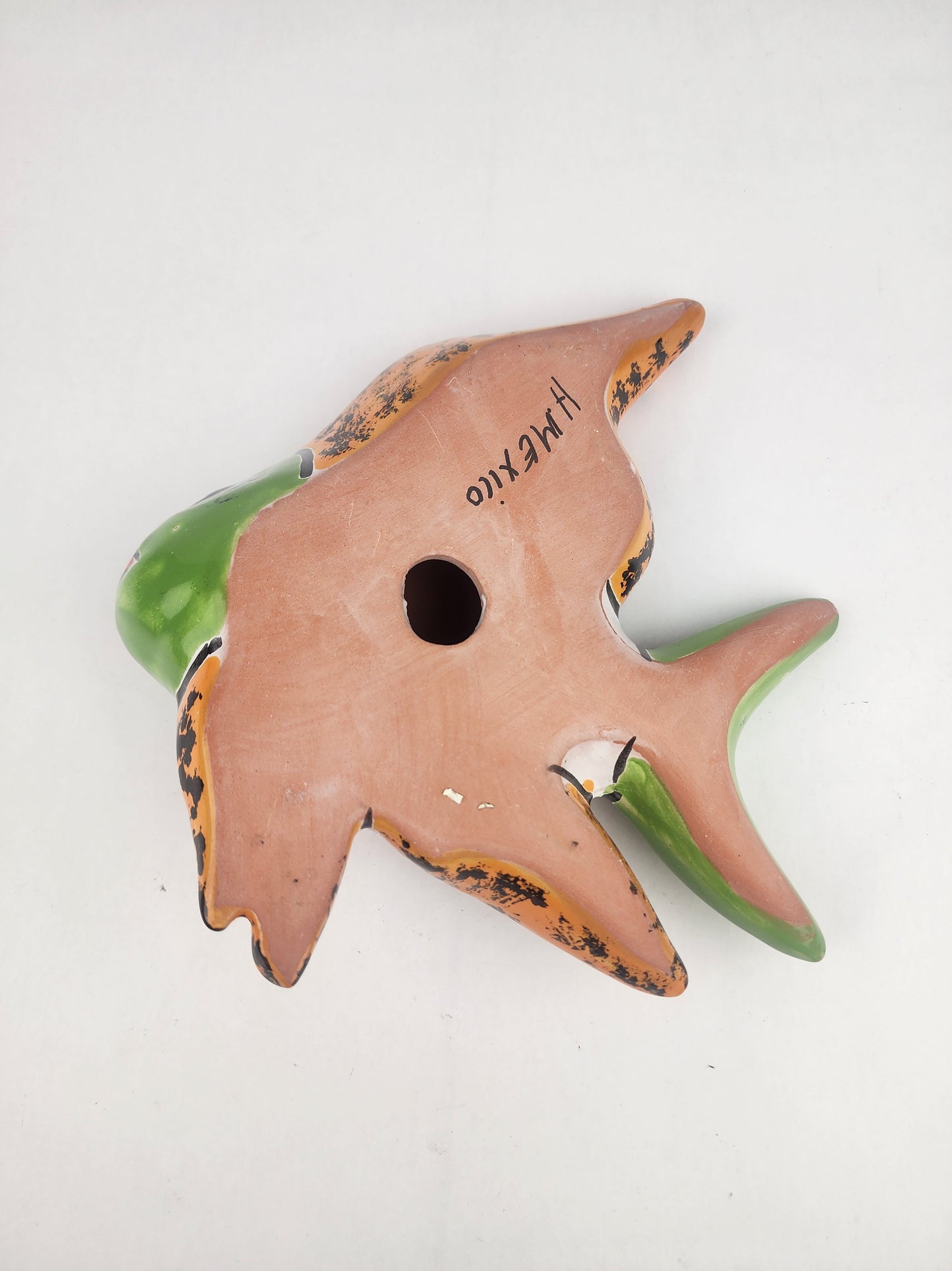 Green & Orange Talavera-Style Fish Wall Décor 9.5" – Mexican Ceramic Folk Art
