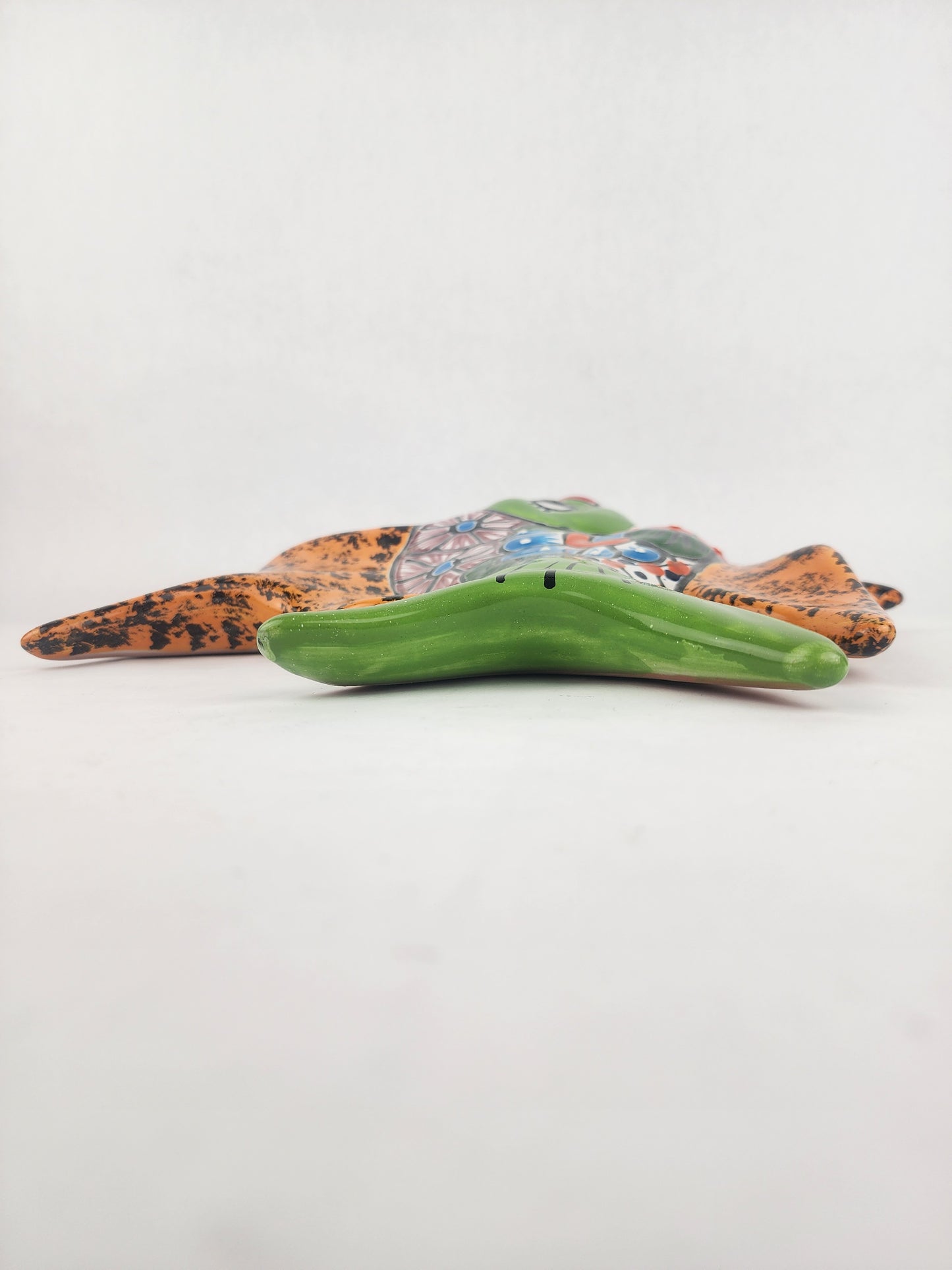 Green Talavera-Style Fish Wall Décor 13" – Mexican Ceramic Folk Art