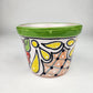 Green Rim Talavera Ceramic Planter 5" | Small Houseplant Pot