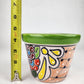 Green Rim Talavera Ceramic Planter 6" | Decorative Flower Pot