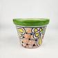 Green Rim Talavera Ceramic Planter 6" | Decorative Flower Pot