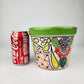 Green Rim Talavera Ceramic Planter 7" | Patio Accent