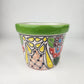 Green Rim Talavera Ceramic Planter 7" | Patio Accent