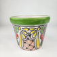 Green Rim Talavera Ceramic Planter 7" | Patio Accent