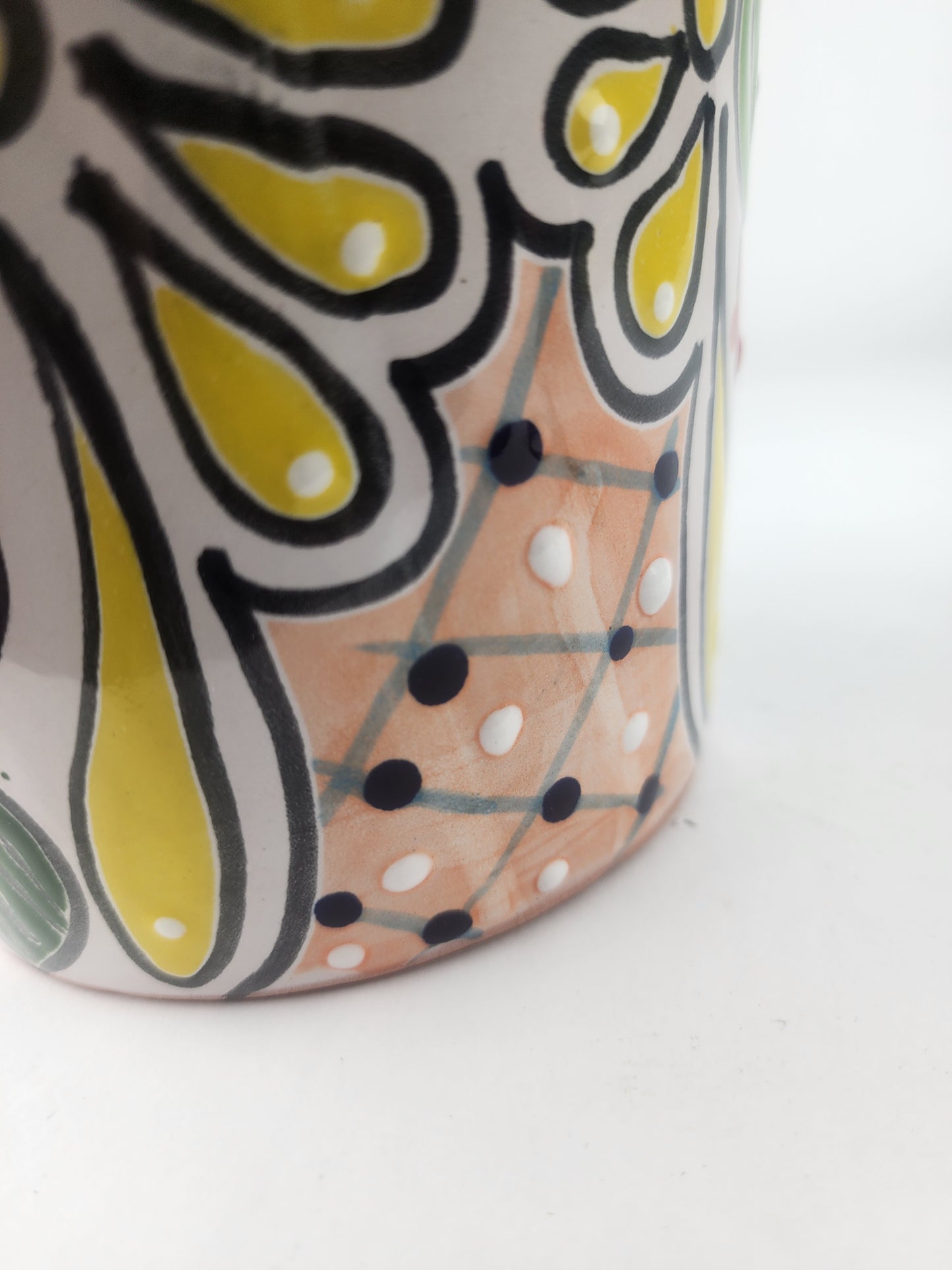 Green Rim Talavera Ceramic Planter 7" | Patio Accent