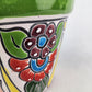 Green Rim Talavera Ceramic Planter 8" | Decorative Garden Planter