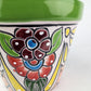 Green Rim Talavera Ceramic Planter 8" | Decorative Garden Planter