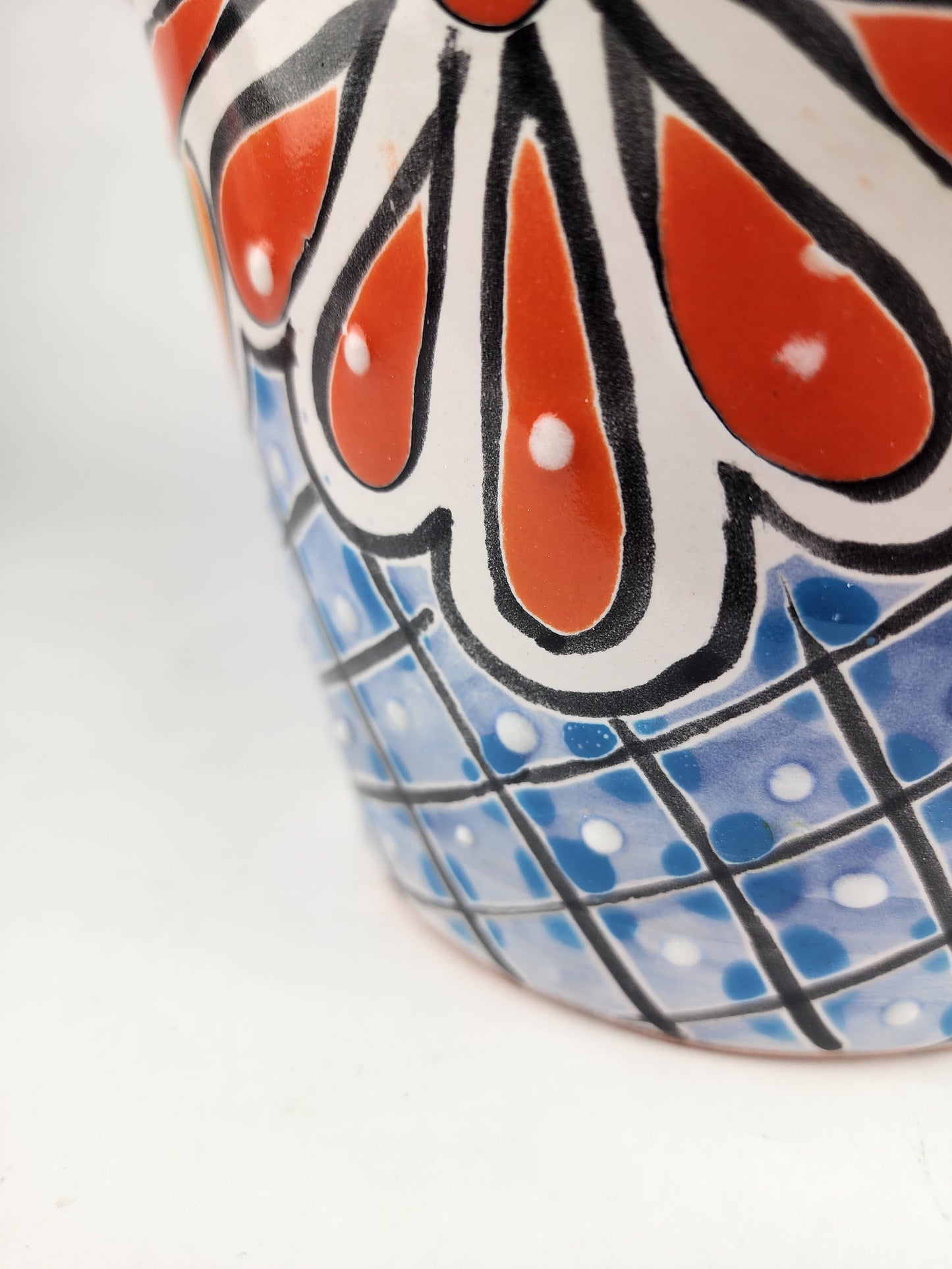 Blue Rim Talavera Ceramic Planter 8" | Indoor & Outdoor Planter