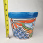 Blue Rim Talavera Ceramic Planter 7" | Houseplant Planter