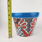 Blue Rim Talavera Ceramic Planter 8" | Decorative Plant Pot