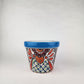 Blue Rim Talavera Ceramic Planter 8" | Decorative Plant Pot
