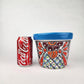 Blue Rim Talavera Ceramic Planter 7" | Decorative Plant Pot