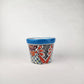 Blue Rim Talavera Ceramic Planter 7" | Decorative Plant Pot