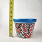 Blue Rim Talavera Ceramic Planter 6" | Decorative Flower Pot