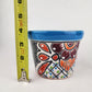 Blue Rim Talavera-Style Ceramic Planter 5" | Indoor Plant Pot