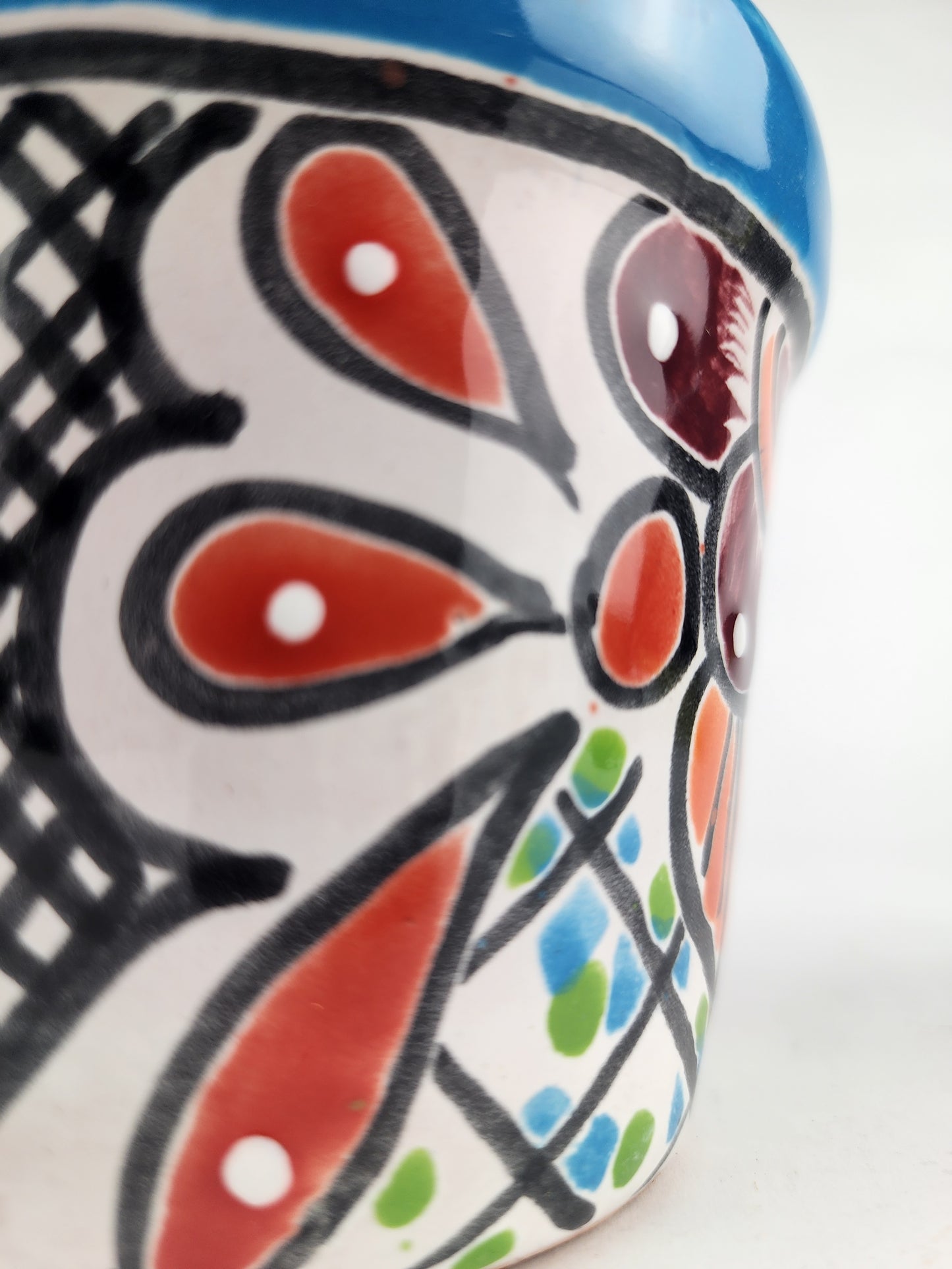 Blue Rim Talavera-Style Ceramic Planter 5" | Indoor Plant Pot