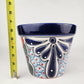 Blue Rim Talavera Ceramic Planter 8" | Statement Flower Pot