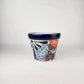 Blue Rim Talavera Ceramic Planter 8" | Statement Flower Pot