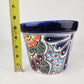Blue Rim Talavera Ceramic Planter 7" | Garden Planter