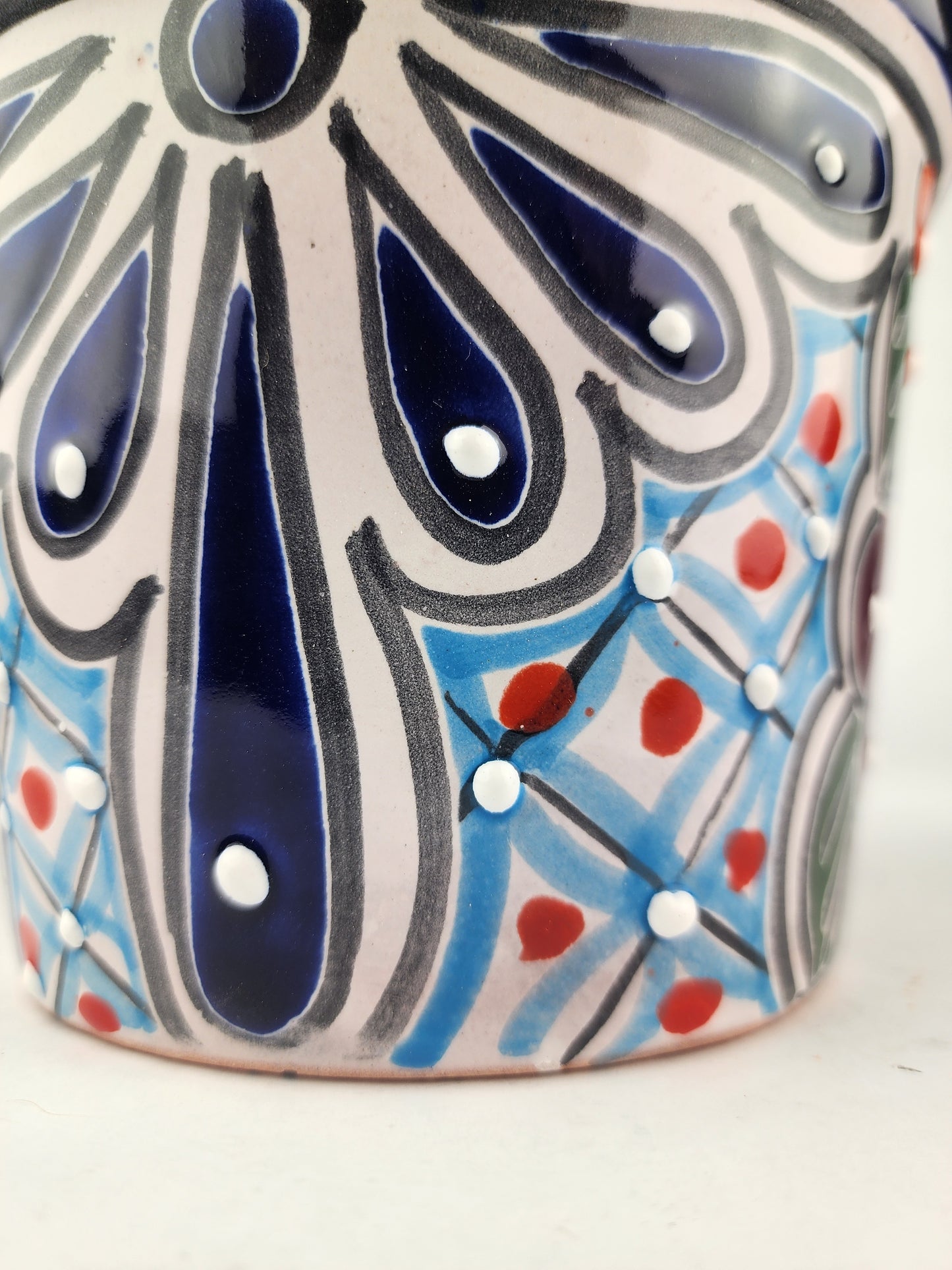 Blue Rim Talavera Ceramic Planter 7" | Garden Planter