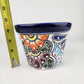 Blue Rim Talavera Ceramic Planter 6" | Decorative Flower Pot