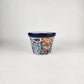 Blue Rim Talavera Ceramic Planter 6" | Decorative Flower Pot
