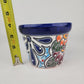 Blue Rim Talavera Ceramic Planter 5" | Decorative Flower Pot