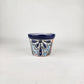 Blue Rim Talavera Ceramic Planter 5" | Decorative Flower Pot