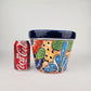 Blue Rim Talavera Ceramic Planter 8" | Large Decorative Flower Pot